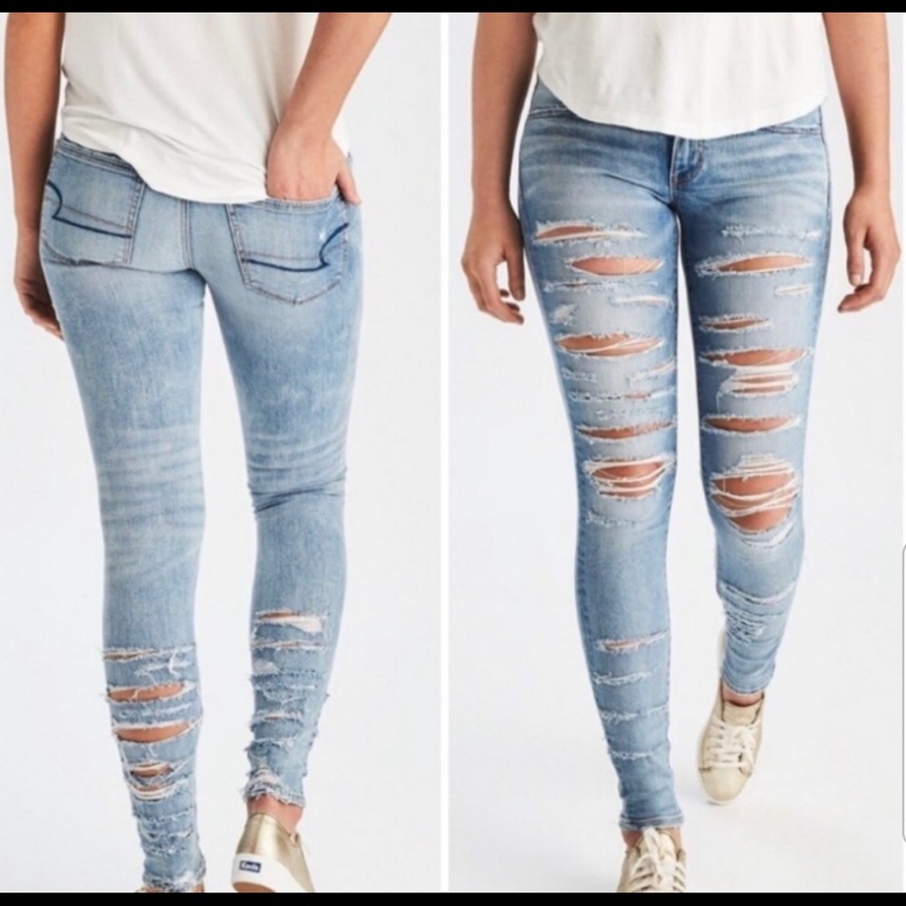 Super distressed American Eagle jeggings